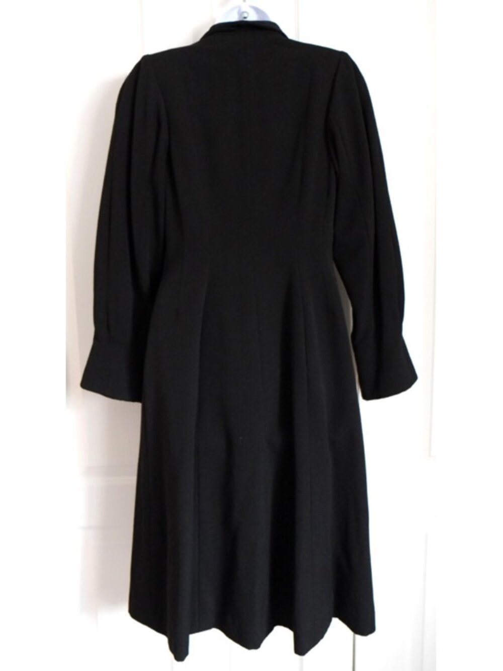 RARE c. 1940 black Saltaire swing coat w/ ribbon detail - Picture 7 of 16